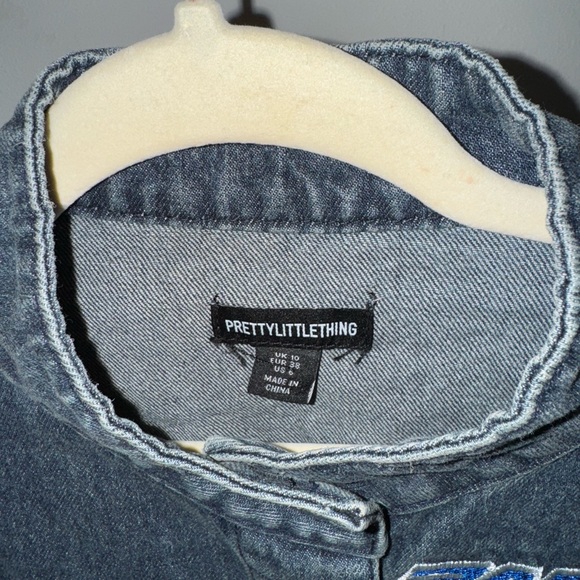 PrettyLittleThing Blue Denim Racer Jacket - Picture 5 of 5